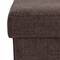 Simplify 15" Faux Linen Folding Storage Ottoman Cube